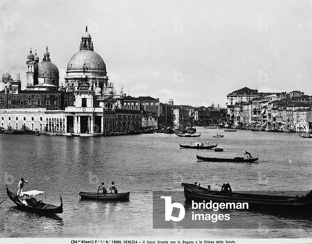 View of the Grand Canal with the church of Santa Maria della Salute in Venice