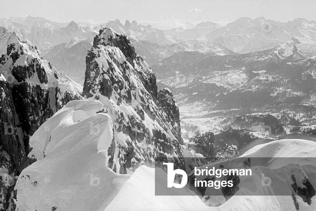 Snowy mountain landscape, Cortina d'Ampezzo