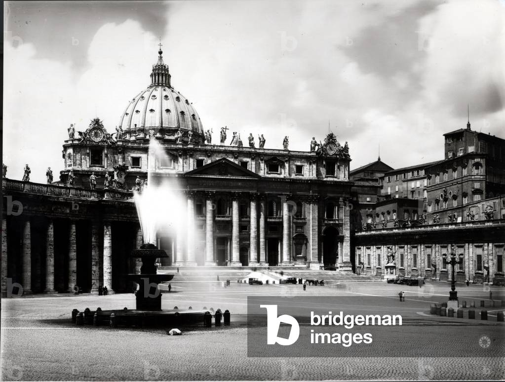 St Peter's Basilica, Rome, Italy (b/w photo)