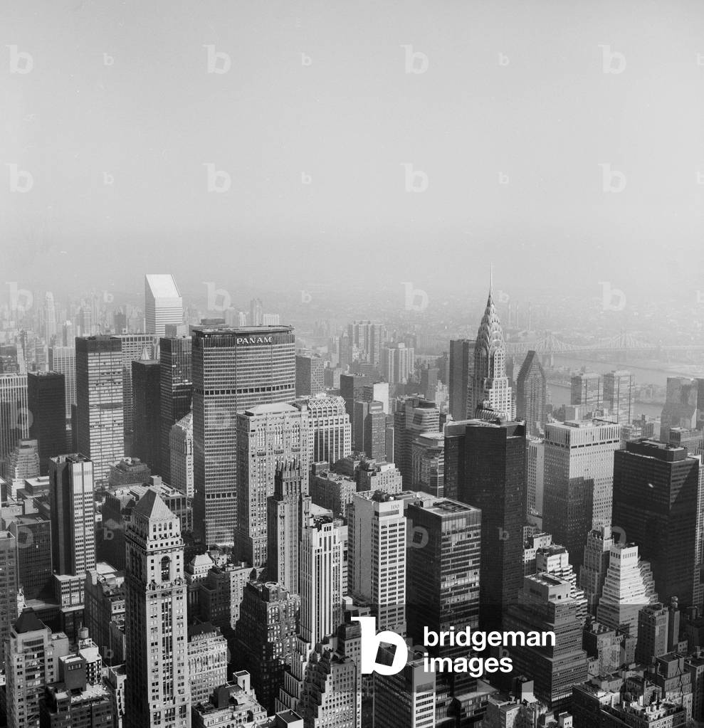 Panorama of Manhattan, New York City (b/w photo)
