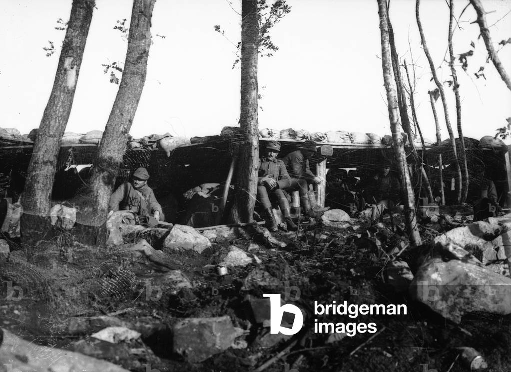 First World War: military camp (b/w photo)