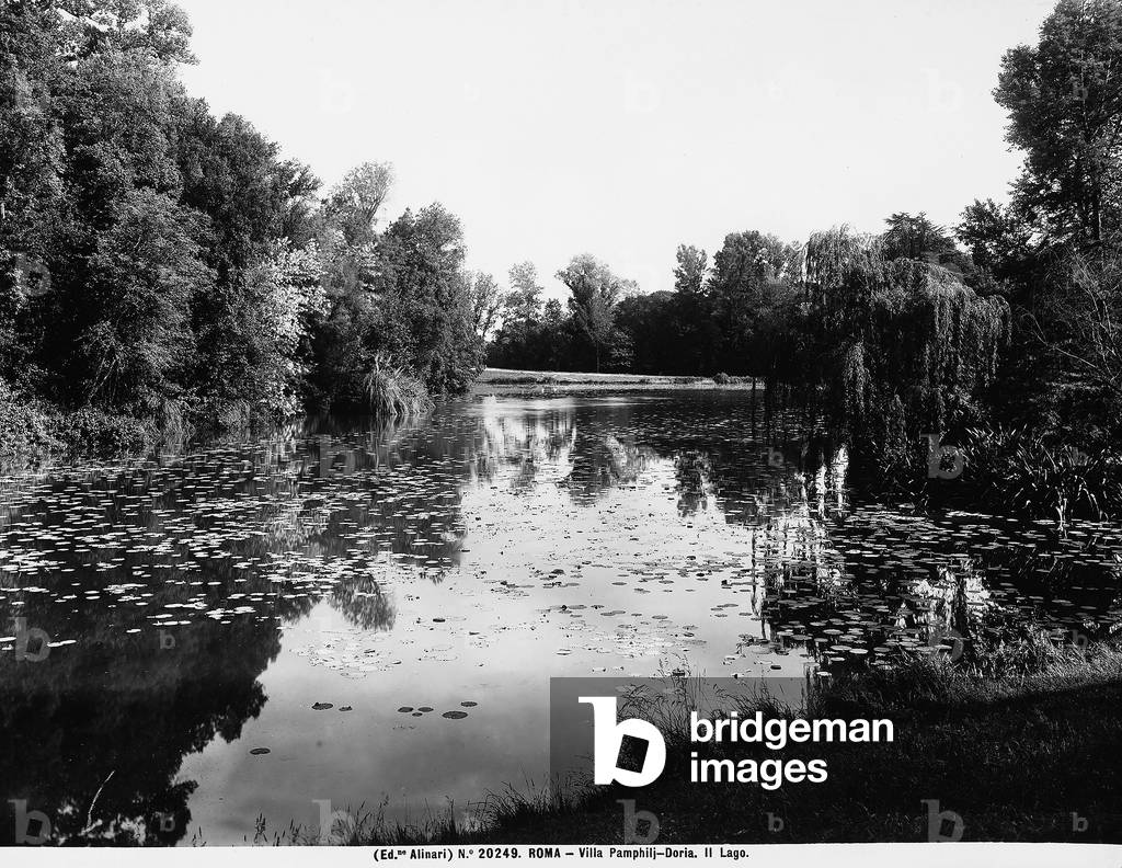 View of a lake in the park of Villa Doria Pamphilj, Rome