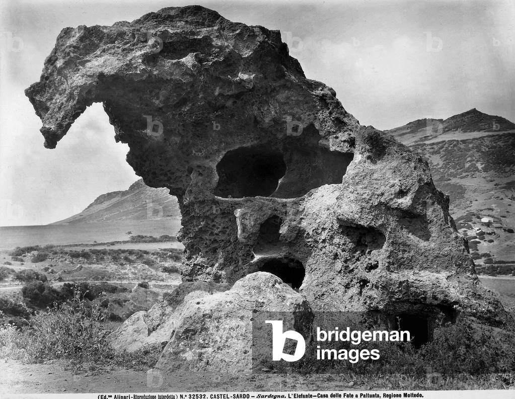 View of the Elephant-Fairy House in Paltunta, located in Castelsardo, Sassari.