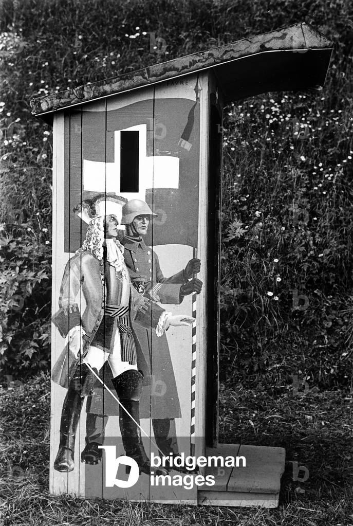 A guard post in Switzerland (b/w photo)