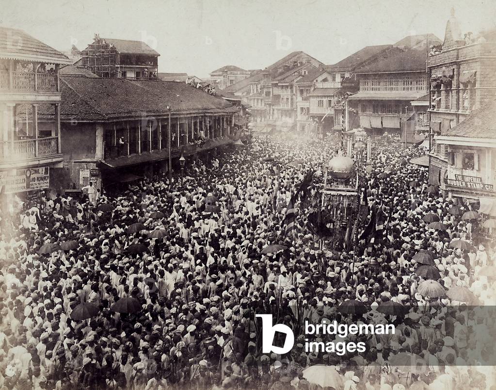 Procession during the Muslim religious feast of Moharram or Muslim New Year, Bombay, India