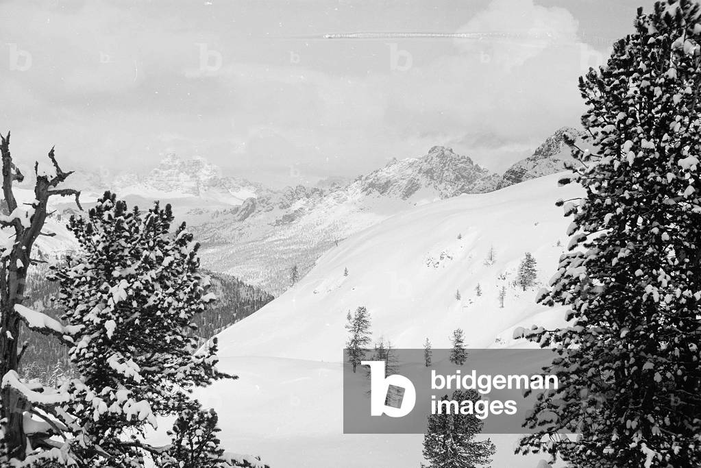 Snowy mountain landscape, Cortina d'Ampezzo