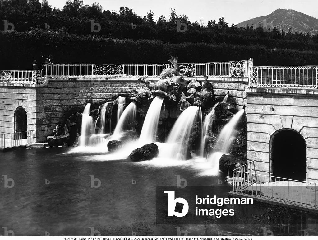 The Cascata dei Delphini (dolphins' waterfall), also known as Canalone, in the park of the Royal Palace of Caserta