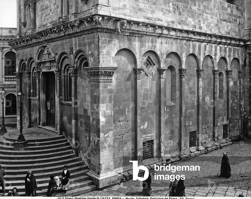 View of the romanesque lower part of the Cathedral of Foggia.