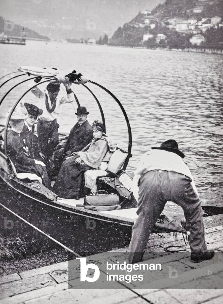 Group of people aboard a boat on Lake Como