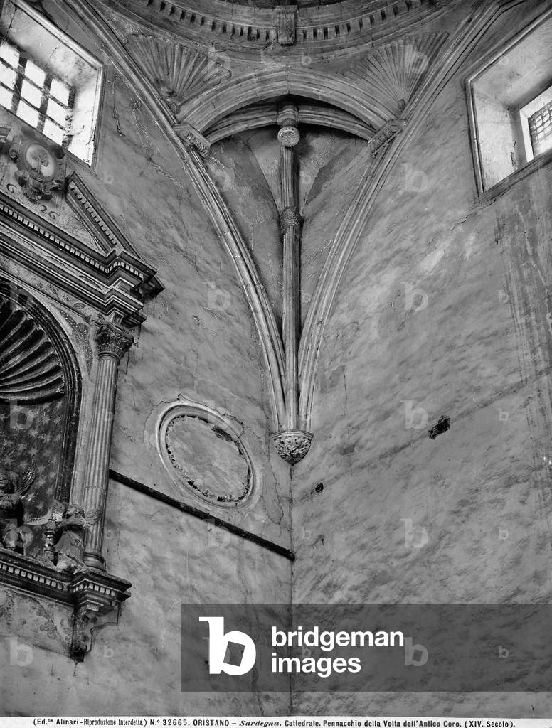 Pendentive of the vault in the ancient choir of the cathedral of Oristano