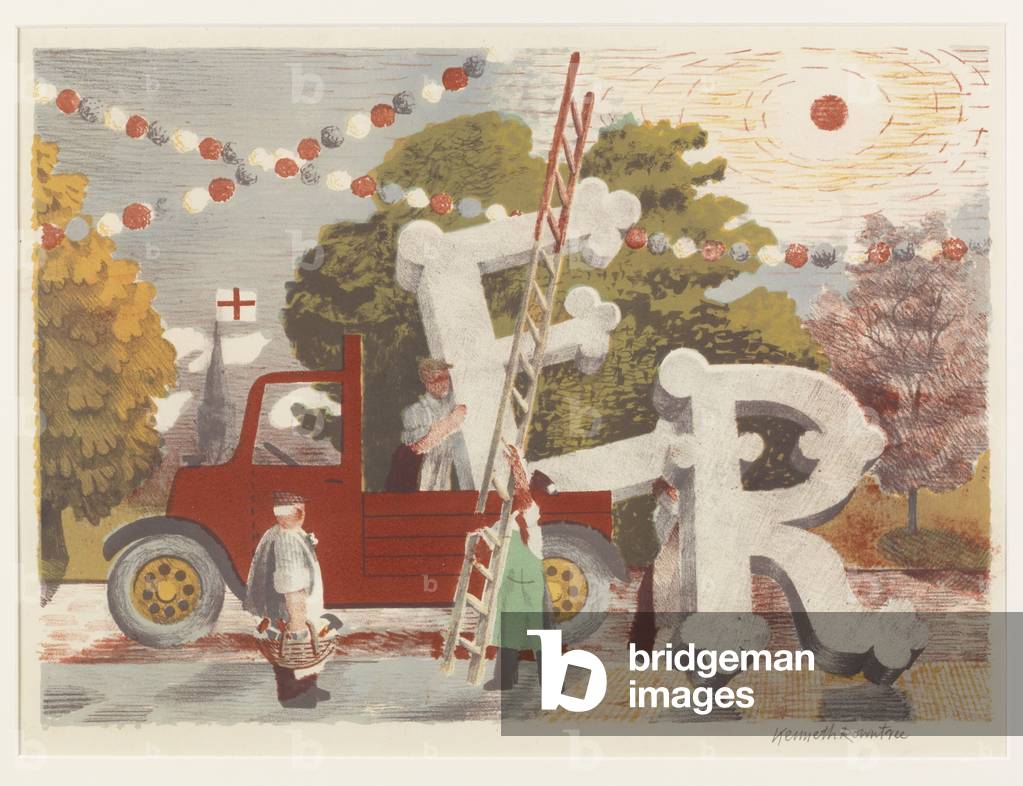"Dekorationen (Farbe litho)", 20. Jahrhundert von Kenneth Rowntree