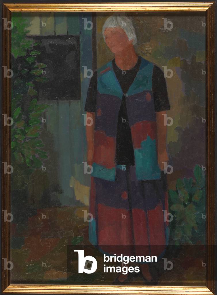 Olive in her Garden (oil on canvas) 