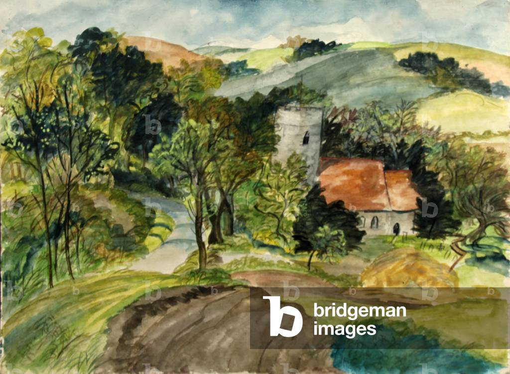 Pentlow Church, Suffolk, 1943 (w/c on paper)