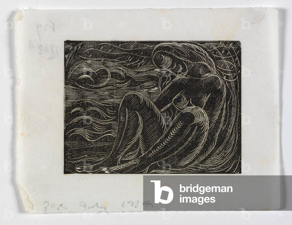 (Nude and the Sea) (wood engraving)