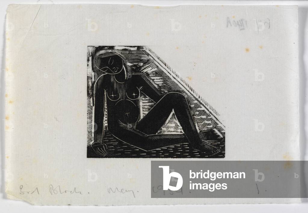(Female Nude) (wood engraving)