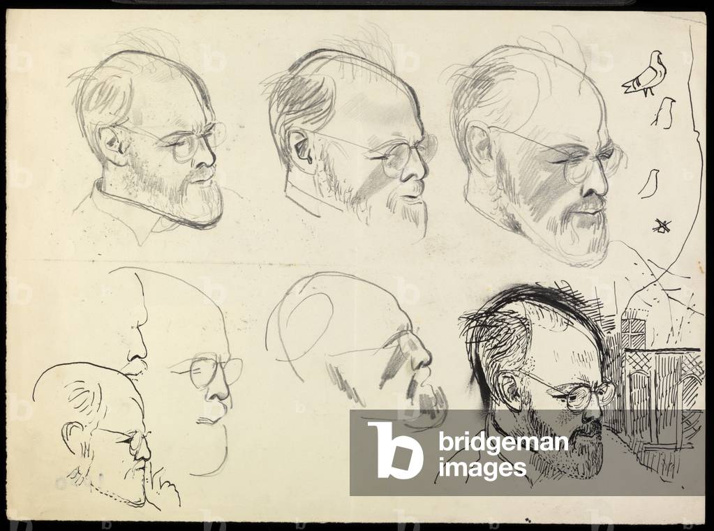 Studies of Edwin Smith (pencil & ink on paper)