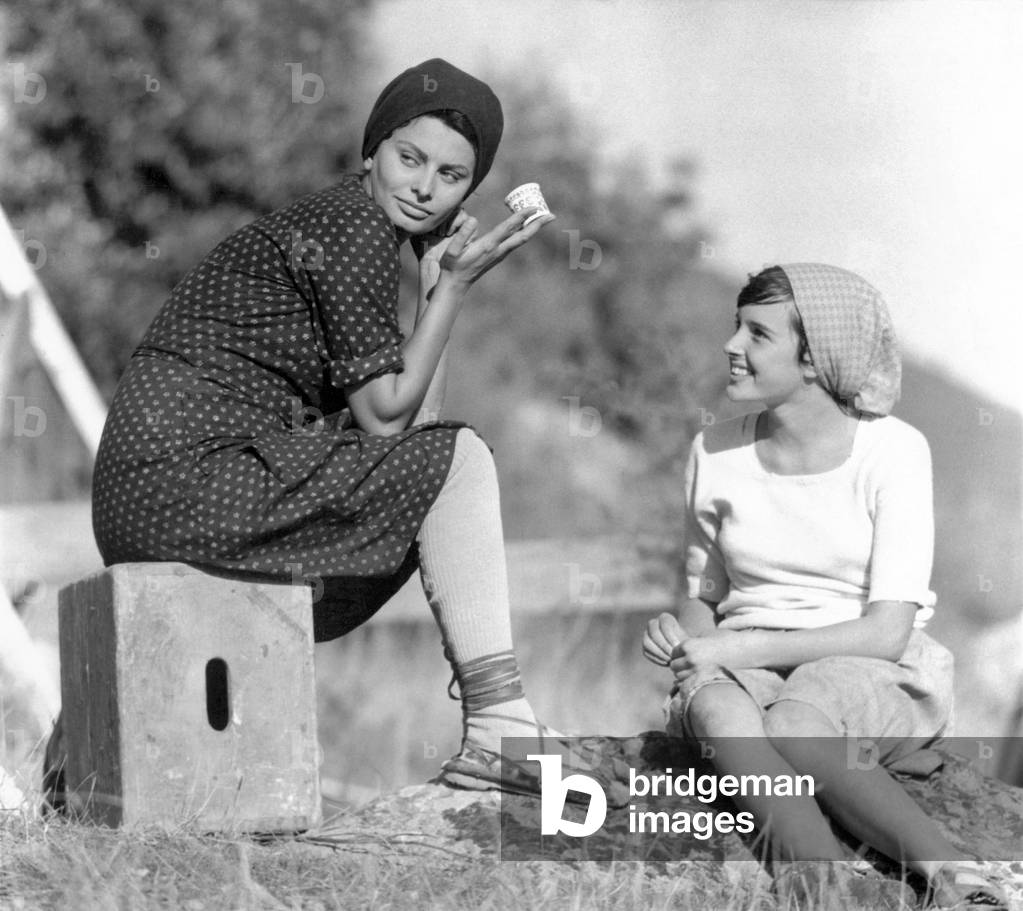 "Riprese del film «La Ciociara» di Vittorio De Sica" 1960 di Unknown photographer, b/w