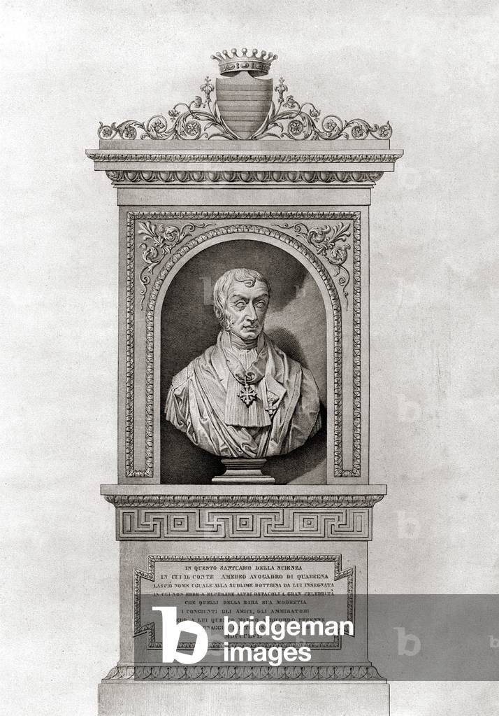 Portrait de Amedeo Avogadro (chimiste italien, 1776 - 1856). Gravure.