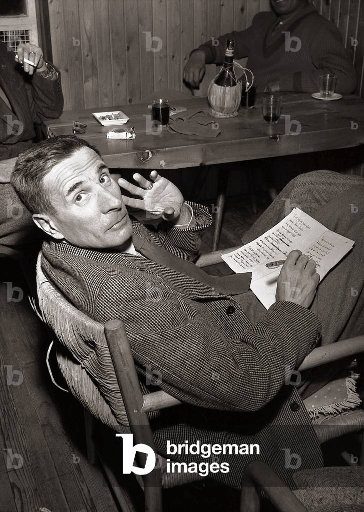 Portrait de l'ecrivain italien Dino Buzzati (1906 - 1972), Cervinia, 1954