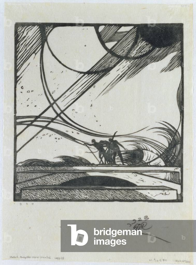 'Re Lear', la tempesta, 1920 (xilografia e incisione in legno)