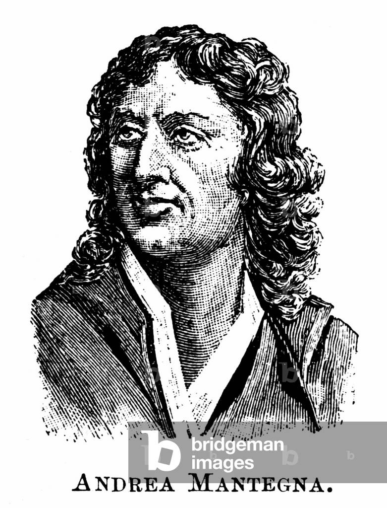 Portrait of the Italian painter Andrea Mantegna (1431 - 1506), engraving of the 19th century.