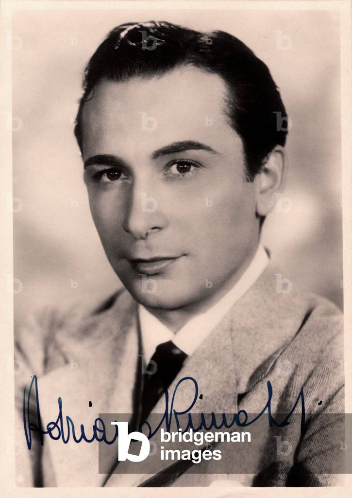Adriano Rimoldi (1912- 1965) attore italiano. Fotografia con dedica e firma autografa, 1941
