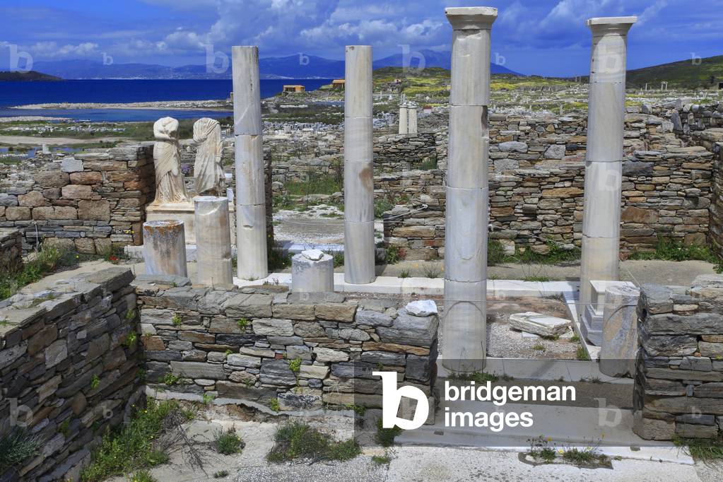 Archaeological site of Delos.House of cleopatra in the theater quarter. 2nd Century BC.