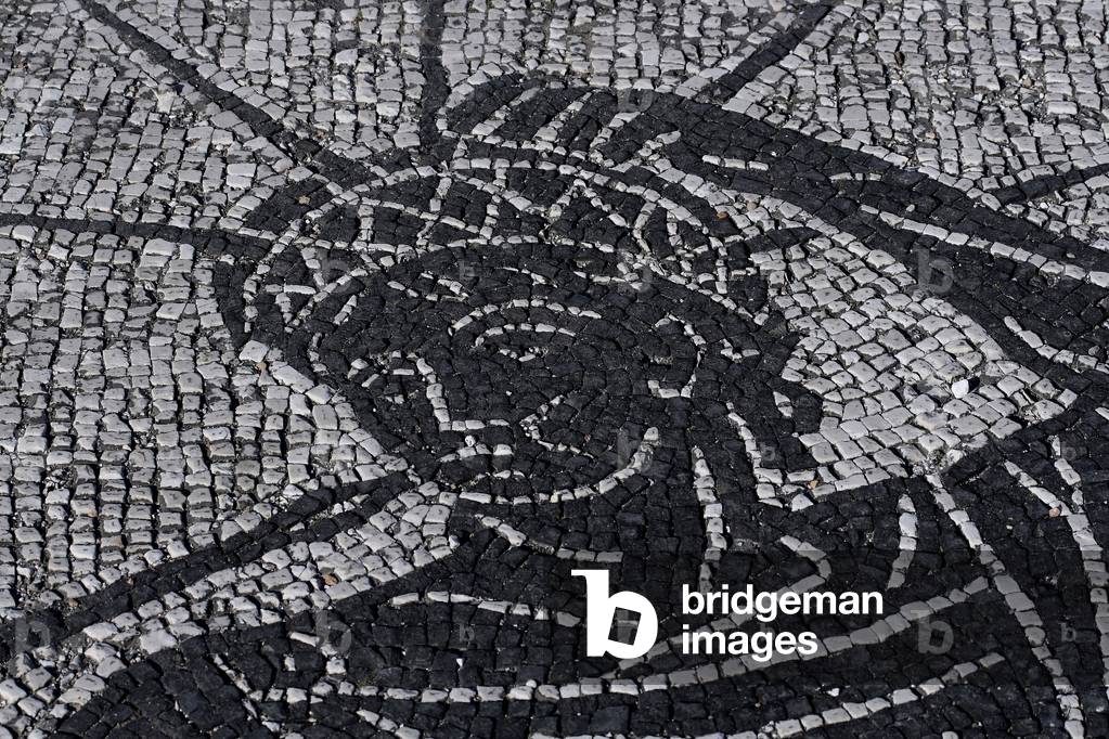 White and black mosaic of the thermal baths of Porta Marina/Ancient Ostia/Italy