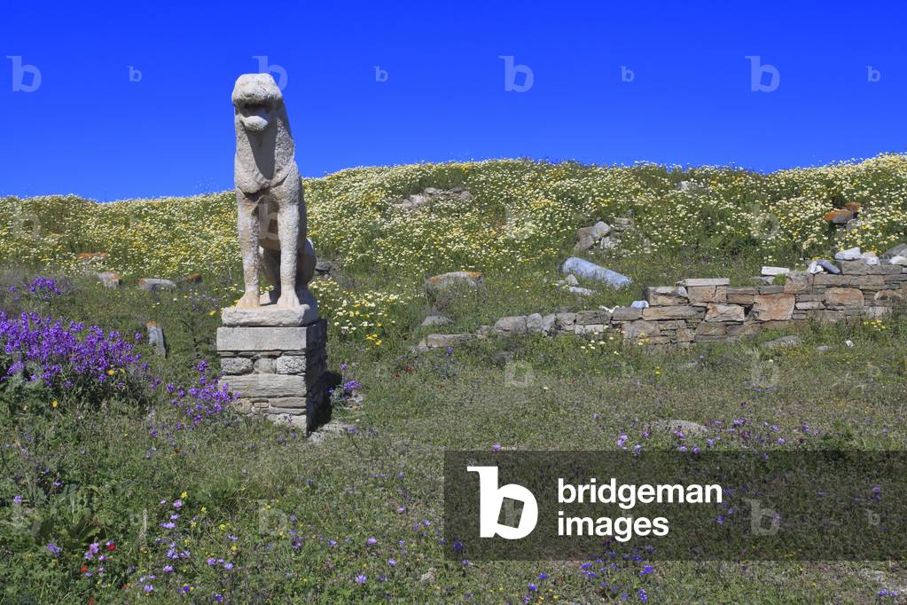 Archaeological site of Delos. Terrace of the Naxian lions. 7th Century BC.