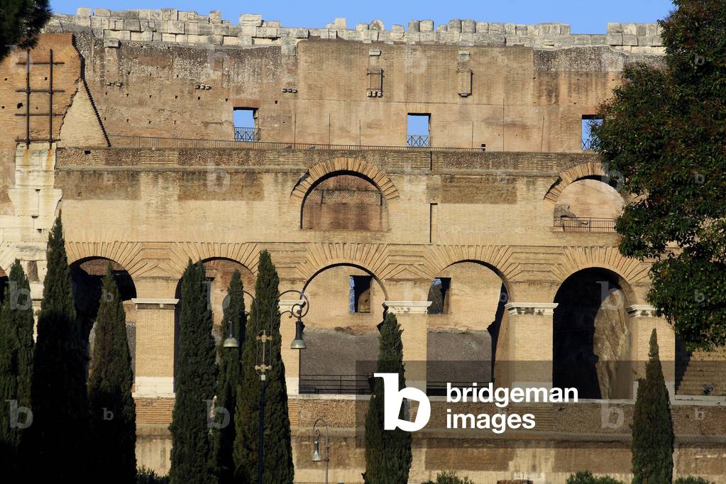 View of the walls and arches of the colisee/Rome/UNESCO Site