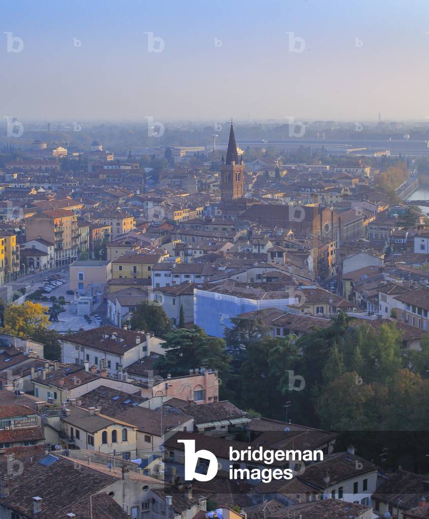 View over the old town of Verona, Veneto, Italy, 2019 (photo)