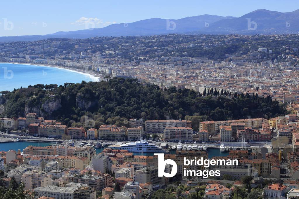 General view over Nice, French riviera, France.