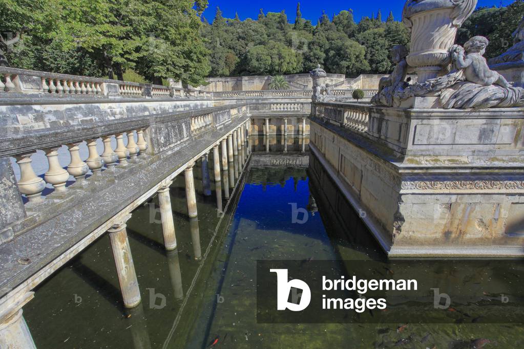 The fountain gardens and Nymphaeum in Nîmes