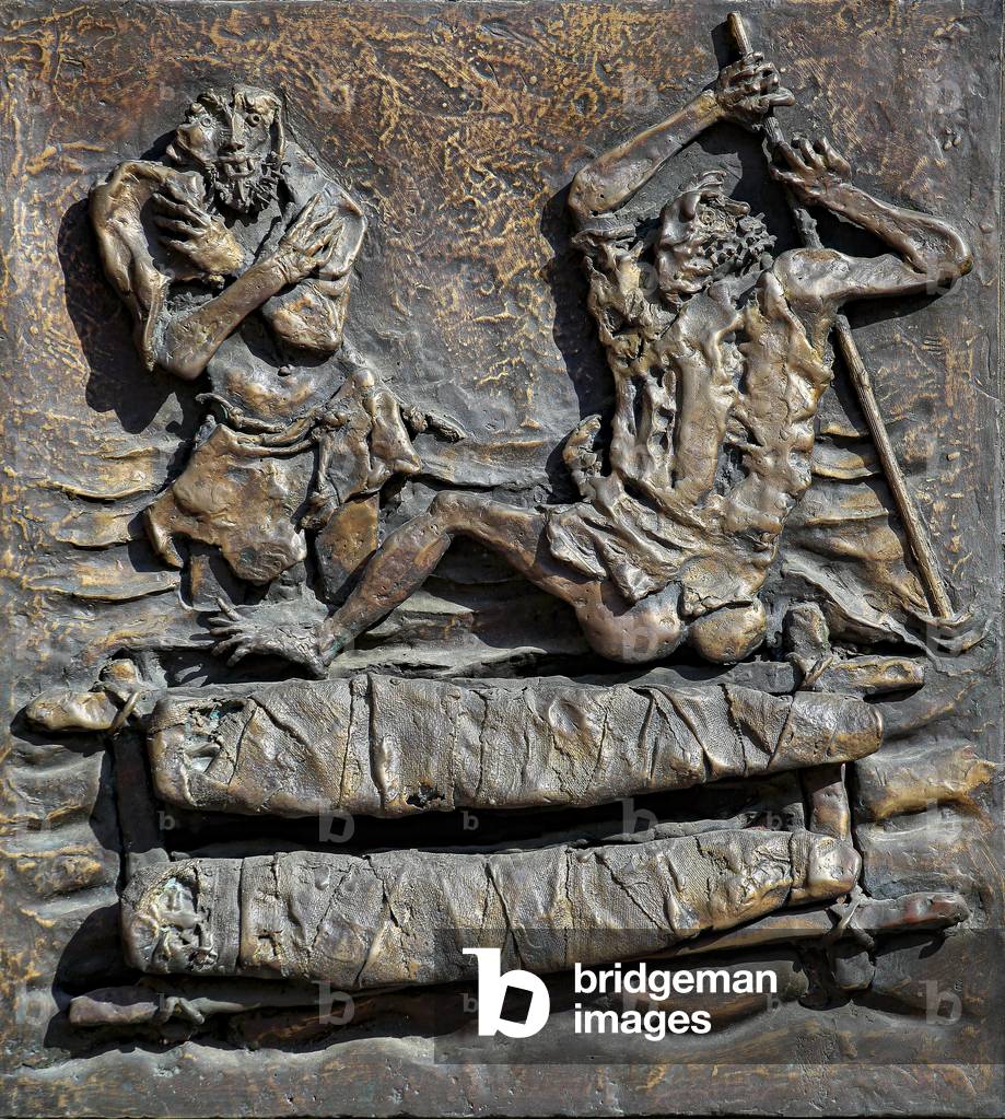 Detail of the Bronze Door of the church of San Fermo. Verona