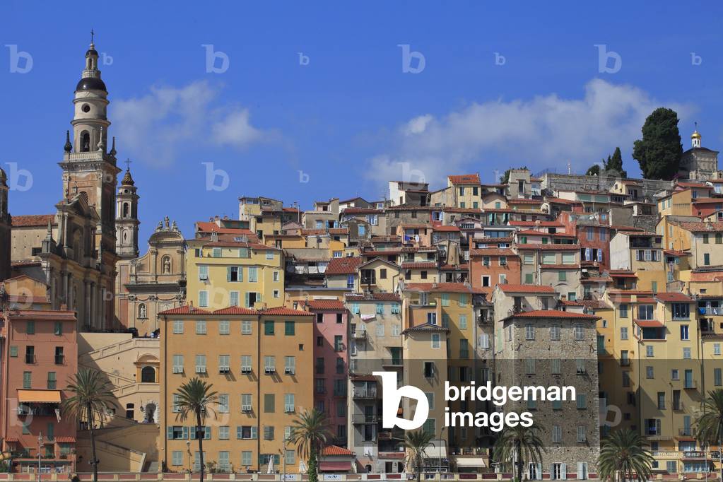Old town in Menton. French Riviera .