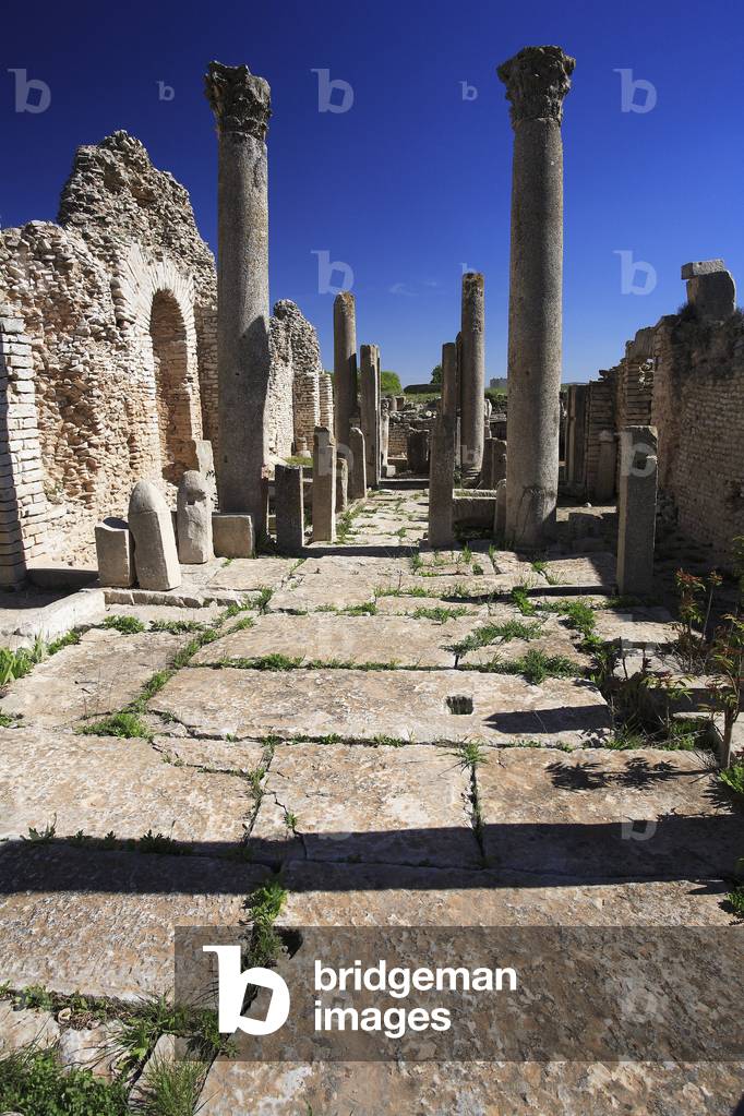Christian Church edifiee in the cold room of small thermal baths/Mactaris (Mactar)/Tunisia