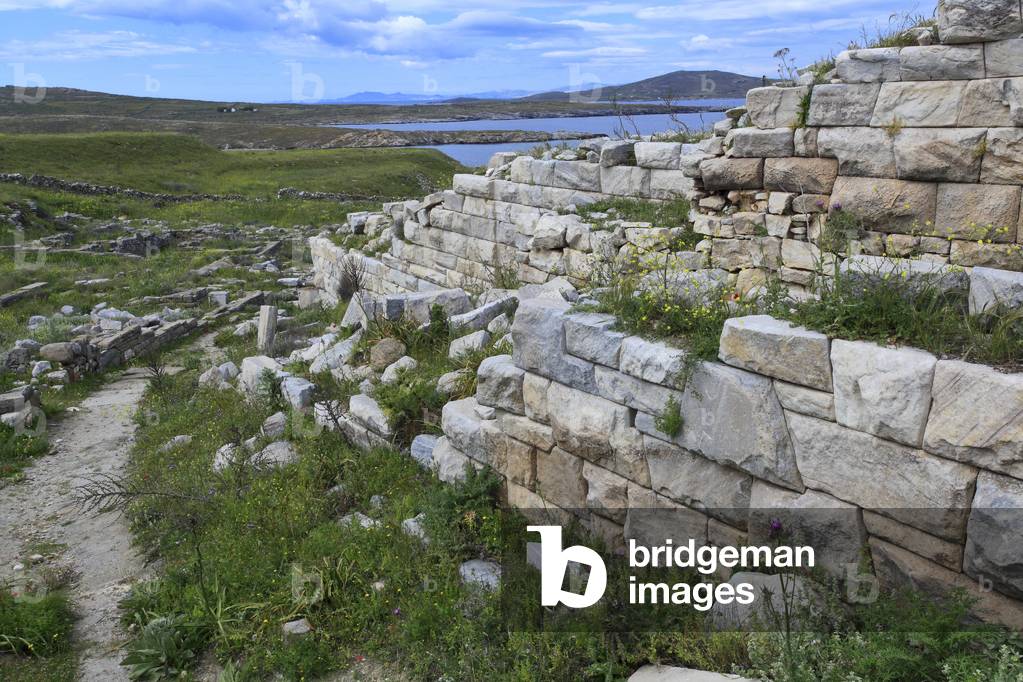 Archaeological site of Delos. External walls of the theater. 2nd Century BC.