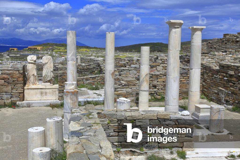 Archaeological site of Delos.House of cleopatra in the theater quarter. 2nd Century BC.