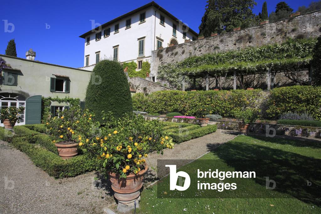 Villa Medici. Villa from the italian renaissance. World Heritage (UNESCO). Classical garden in Renaissance sty