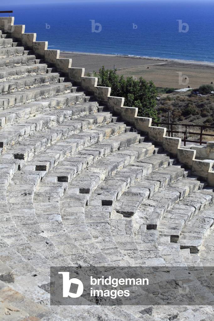 Greek theater Kourion (Curium), Greece-Roman and Christian archological site Cyprus