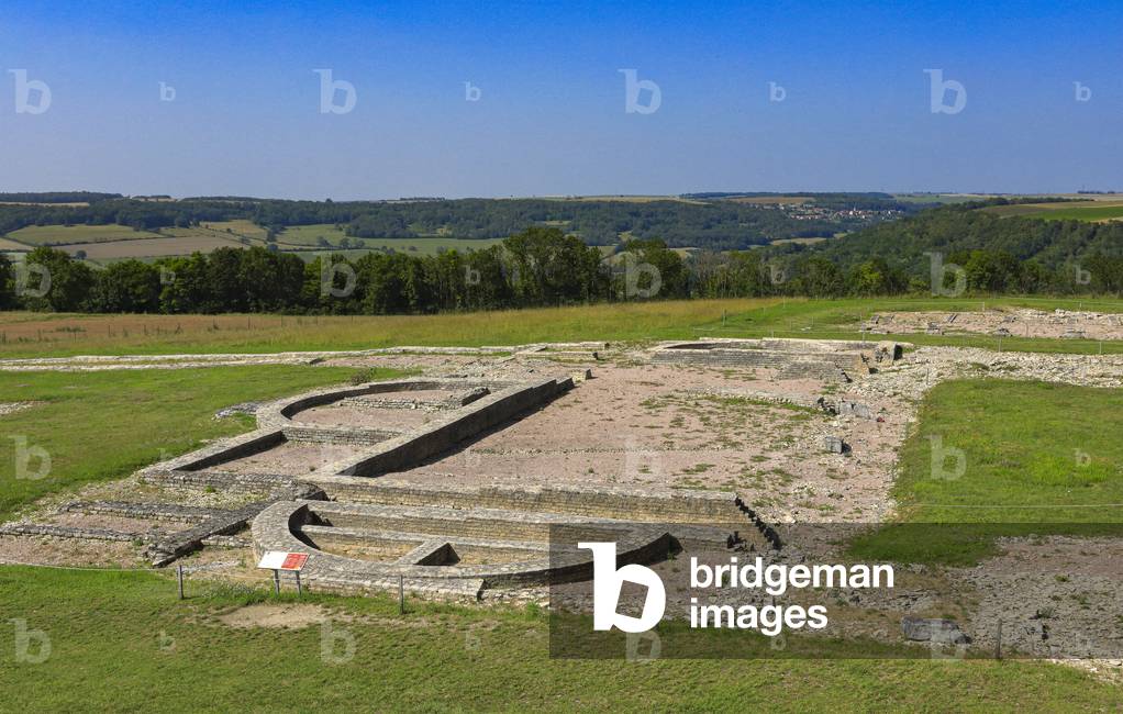 General view on the Remains of the civil balisica found on the archaeological site of Alésia
