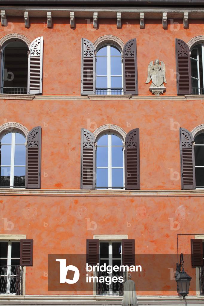 Façade of Casa della Pietà, Piazza dei signori, Verona, Veneto, Italy, 2019 (photo)