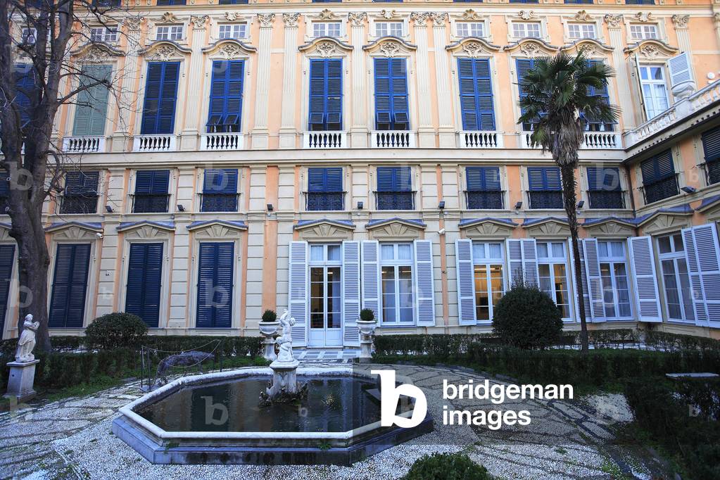 Facade and garden of Palazzo Bianco/Les Strades Nuove (The new streets) and the system of the Palaces of the Rolli/Genes (Genova) 17th century/UNESCO class site