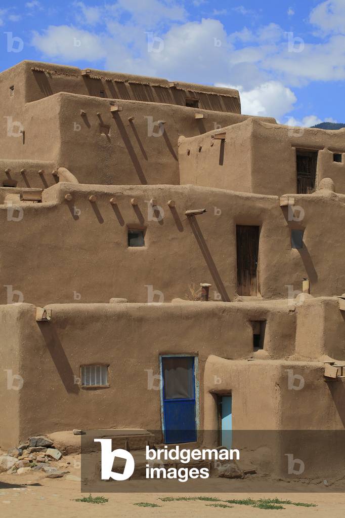 Pueblo de Taos - Structure of the North House (Hlaauma) - Set of houses and ceremonial centres in adobe, remarkably representative of the culture of the Pueblos Indians - Indian village still lives - UNESCO Site, New Mexico, USA (USA)