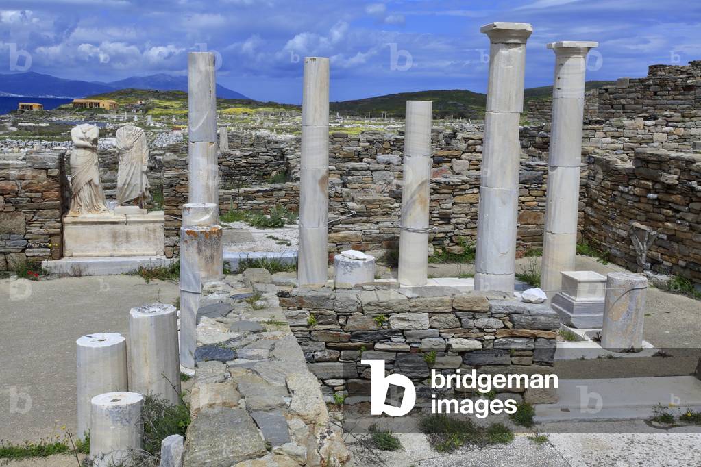 Archaeological site of Delos.House of cleopatra in the theater quarter. 2nd Century BC.