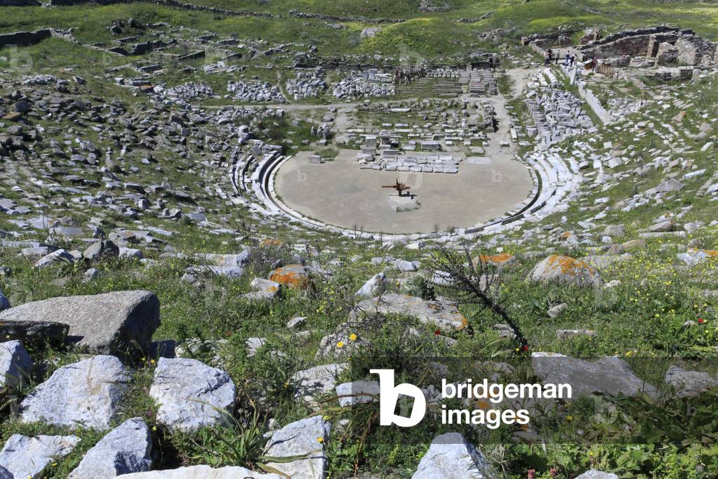 Archaeological site of Delos. External walls of the theater. 2nd Century BC.