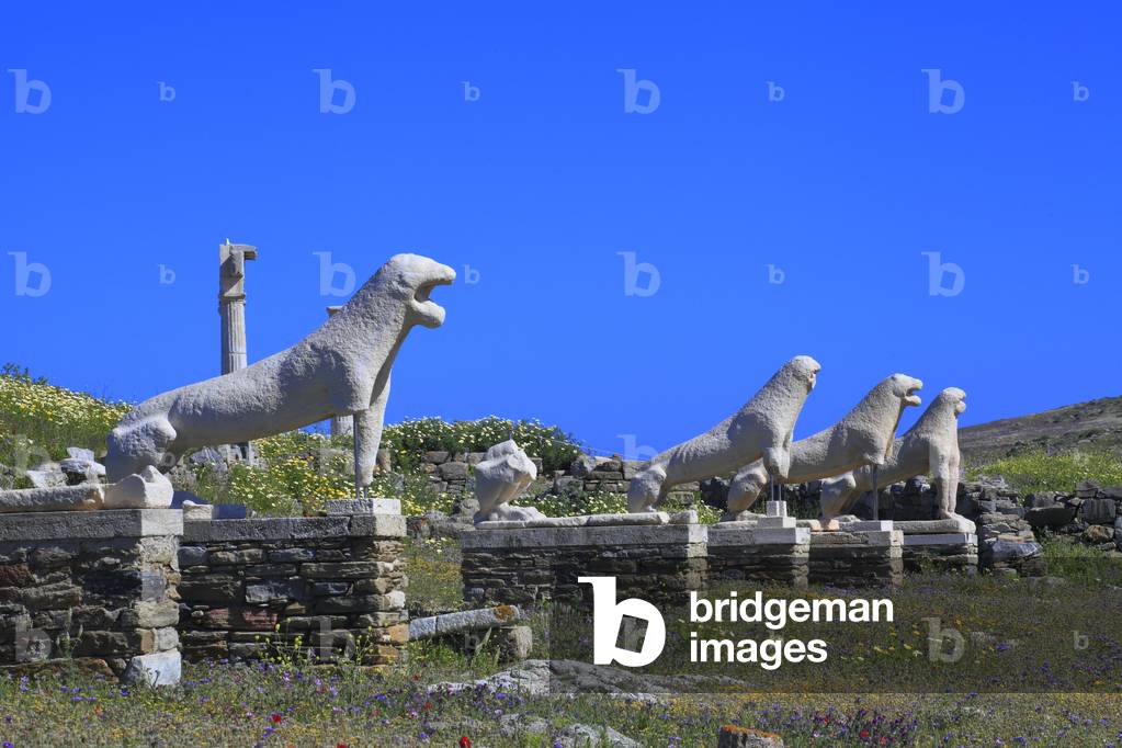 Archaeological site of Delos. Terrace of the Naxian lions. 7th Century BC.