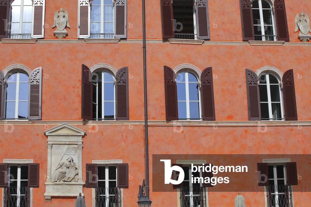 Façade of Casa della Pietà, Piazza dei signori, Verona, Veneto, Italy, 2019 (photo)