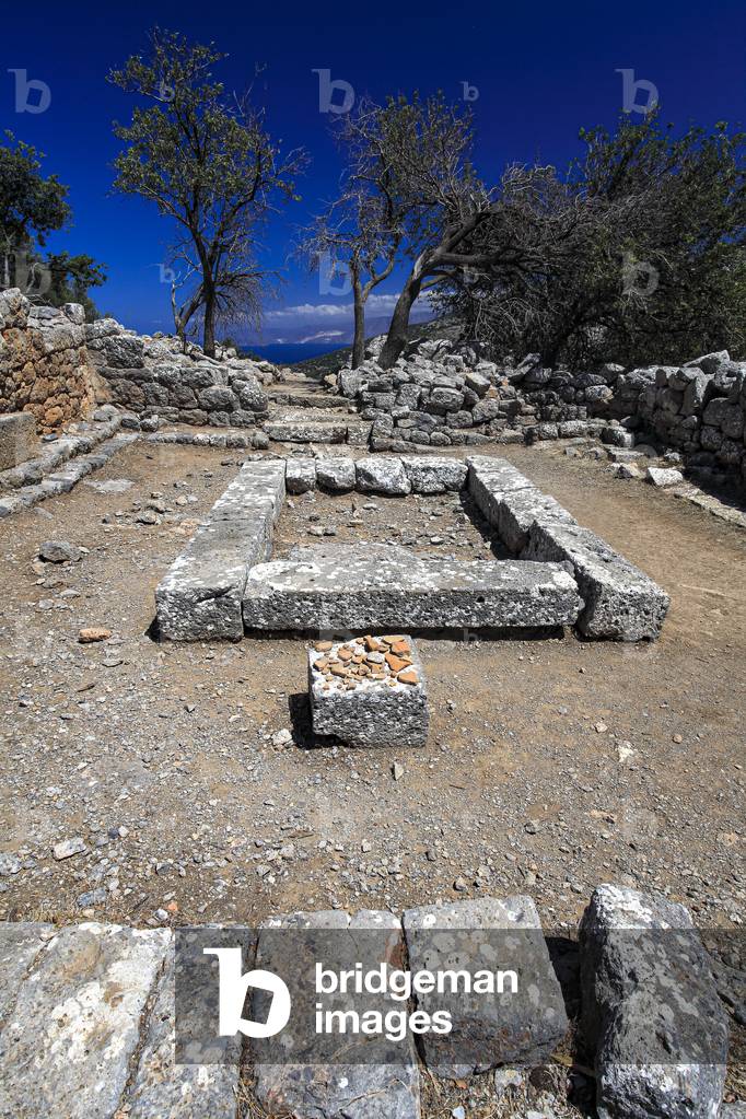 Archaeological site of Lato.  Prytaneion and typical greek house