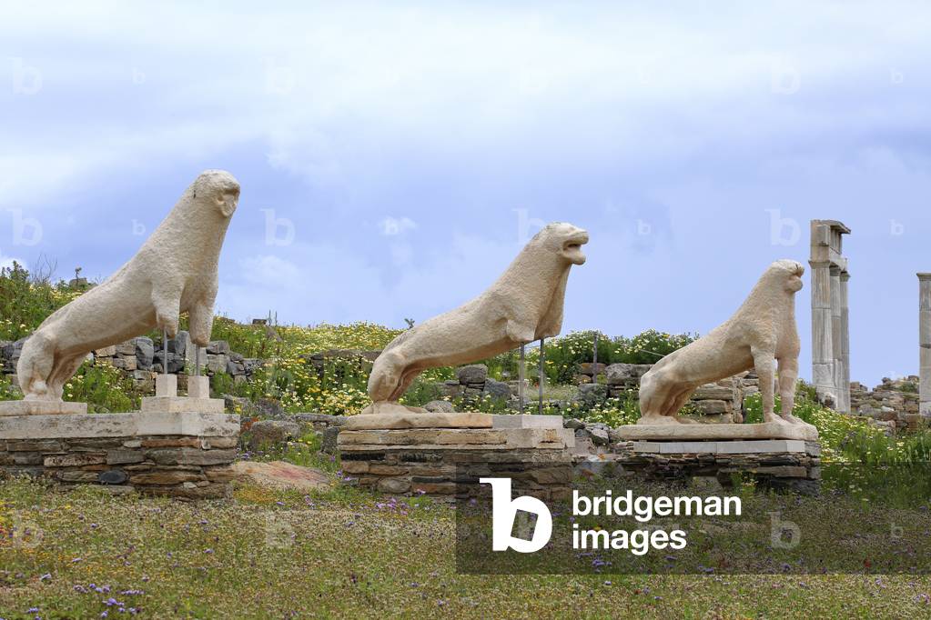 Archaeological site of Delos. Terrace of the Naxian lions. 7th Century BC.